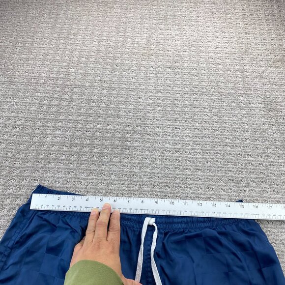 Vintage 90s Umbro Soccer Shorts Men Medium M Navy Blue Checkered Athletic 1990s - Picture 7 of 11